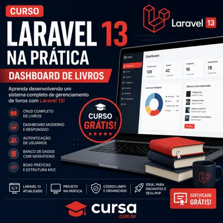 Curso de Laravel 13 na Prática  Gratuito - Dashboard de Livros