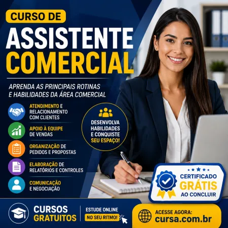 Curso de Assistente Comercial Gratuito 