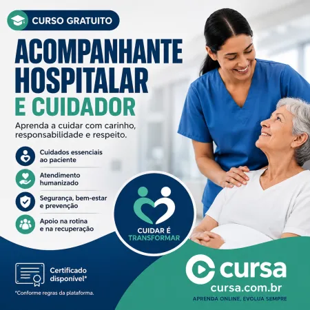 Curso de Acompanhante Hospitalar e Cuidador Gratuito