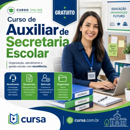 Curso de Auxiliar de Secretaria Escolar Gratuito